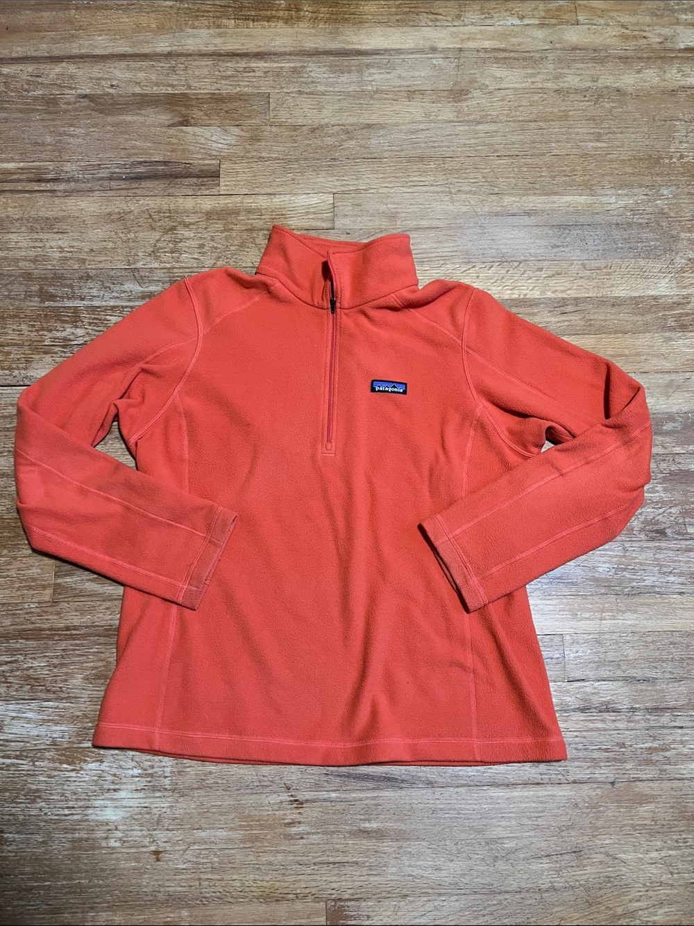 Patagonia Quarter Zip Fleece Pullover Orange size large
